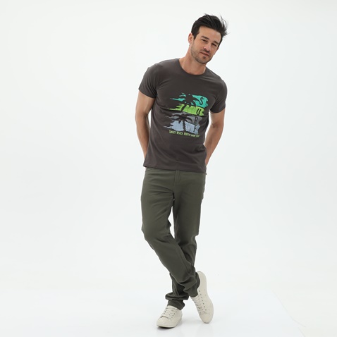 RUN-Ανδρικό t-shirt RUN 21K9120211 ανθρακί