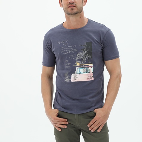 BATTERY-Ανδρικό t-shirt BATTERY 2110056201 μπλε
