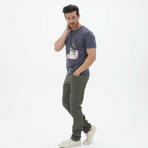 BATTERY-Ανδρικό t-shirt BATTERY 2110056201 μπλε
