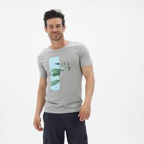 RUN-Ανδρικό t-shirt RUN 21K9077201 γκρι
