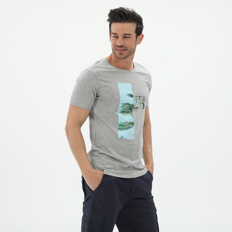 RUN-Ανδρικό t-shirt RUN 21K9077201 γκρι
