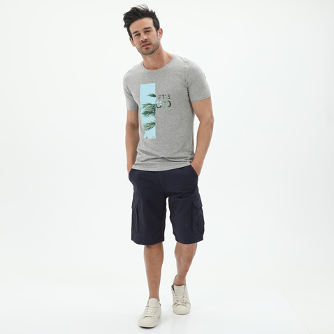 RUN-Ανδρικό t-shirt RUN 21K9077201 γκρι