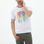 RUN-Ανδρικό t-shirt RUN 21K9083201 λευκό