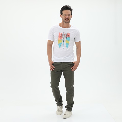 RUN-Ανδρικό t-shirt RUN 21K9083201 λευκό