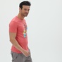 RUN-Ανδρικό t-shirt RUN 21K9083201 κοραλί