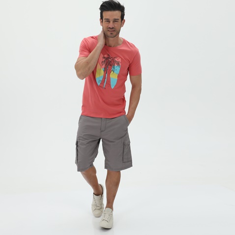 RUN-Ανδρικό t-shirt RUN 21K9083201 κοραλί