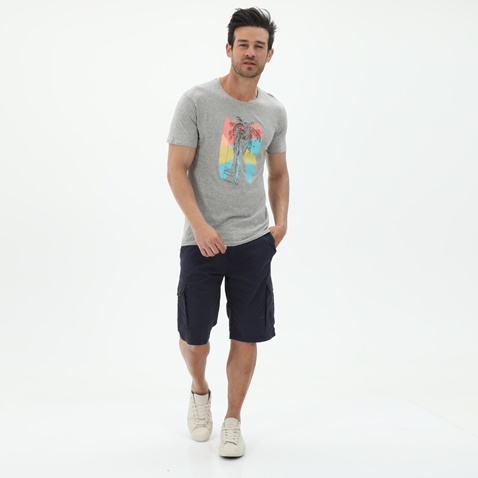 RUN-Ανδρικό t-shirt RUN 21K9083201 T-SHIRT BOX 8 RUN PRINT52 γκρι