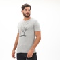 RUN-Ανδρικό t-shirt RUN 21K9078201BOX 3 RUN PRINT7 γκρι