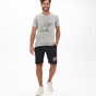 RUN-Ανδρικό t-shirt RUN 21K9078201BOX 3 RUN PRINT7 γκρι