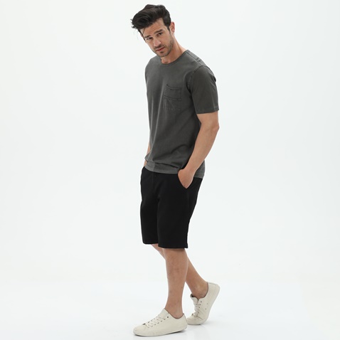 DIRTY LAUNDRY-Ανδρική μπλούζα DIRTY LAUNDRY DLMT3020S FRONT SLUB POCKET ανθρακί