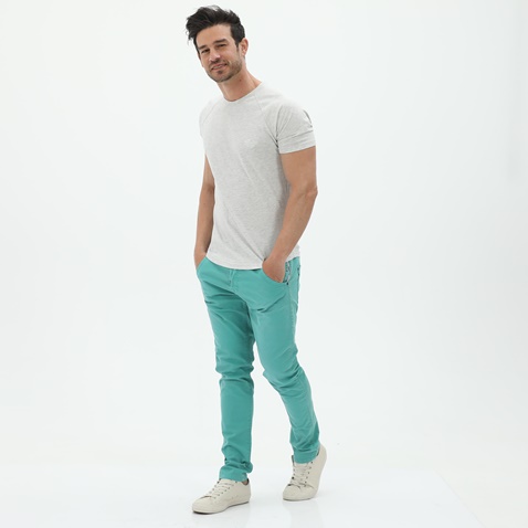 EDWARD JEANS-Ανδρικό παντελόνι EDWARD JEANS 16.1.1.04.017 ALIANO-CR πράσινο μέντας