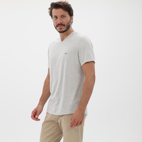 EDWARD JEANS-Ανδρικό βαμβακερό t-shirt EDWARD JEANS MP-N-TOP-S20-031 γκρι