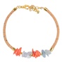 APOXYLO-Γυναικείο βραχιόλι APOXYLO 5014 AQUA MARINA CORAL από φυσικό φελλό