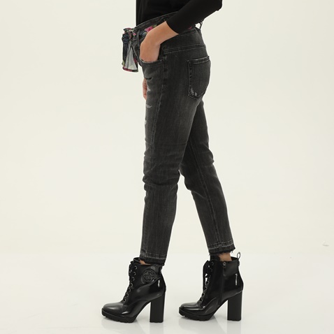 STAFF JEANS-Γυναικείο jean παντελόνι STAFF JEANS 5-907.521.BLS.043 IRENE CROPPED μαύρο