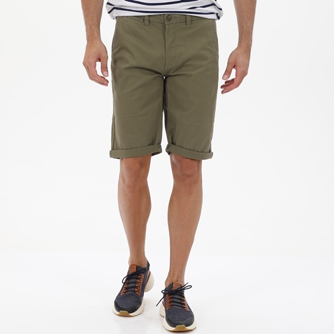 FRANK TAILOR-Ανδρική chino βερμούδα FRANK TAILOR 123-35-0304 λαδί