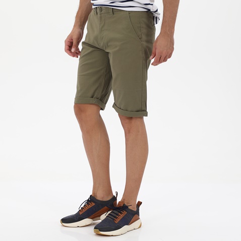 FRANK TAILOR-Ανδρική chino βερμούδα FRANK TAILOR 123-35-0304 λαδί