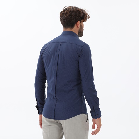 MARTIN & CO-Ανδρικό πουκάμισο MARTIN & CO 123-51-1450 SLIM FIT μπλε