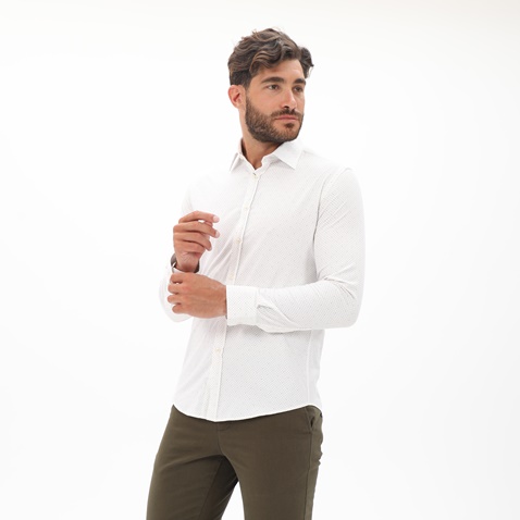 MARTIN & CO-Ανδρικό πουκάμισο MARTIN & CO 123-51-1450 SLIM FIT λευκό 