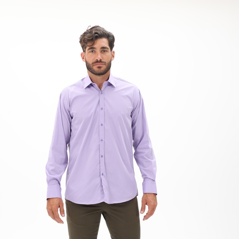 MARTIN & CO-Ανδρικό πουκάμισο MARTIN & CO 123-52-0100 REGULAR FIT μοβ