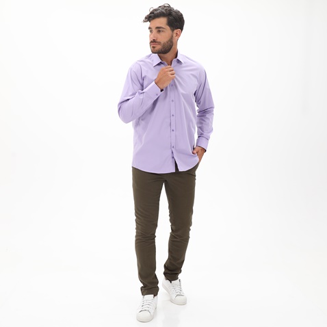 MARTIN & CO-Ανδρικό πουκάμισο MARTIN & CO 123-52-0100 REGULAR FIT μοβ