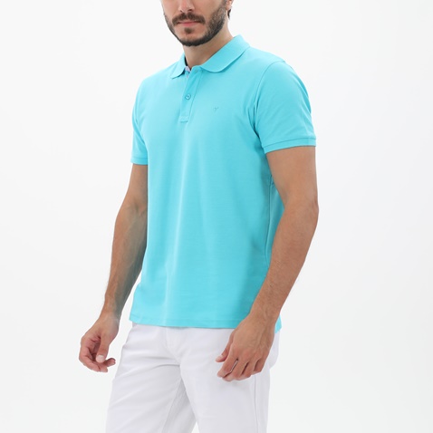 FRANK TAILOR-Ανδρική polo μπλούζα FRANK TAILOR 123-60-0001 μπλε ανοιχτό