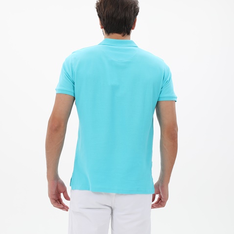 FRANK TAILOR-Ανδρική polo μπλούζα FRANK TAILOR 123-60-0001 μπλε ανοιχτό