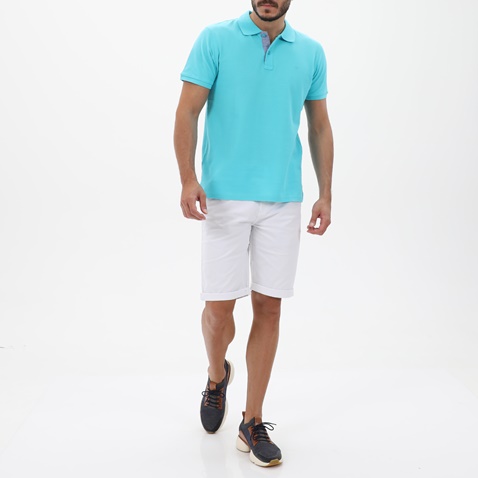 FRANK TAILOR-Ανδρική polo μπλούζα FRANK TAILOR 123-60-0001 μπλε ανοιχτό