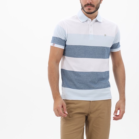 FRANK TAILOR-Ανδρική polo μπλούζα FRANK TAILOR 123-62-0001 μπλε ριγέ