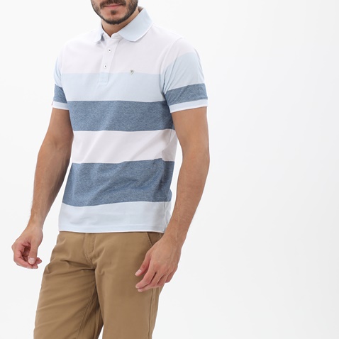 FRANK TAILOR-Ανδρική polo μπλούζα FRANK TAILOR 123-62-0001 μπλε ριγέ