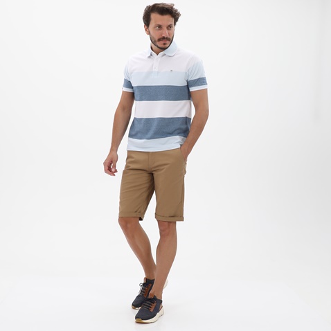 FRANK TAILOR-Ανδρική polo μπλούζα FRANK TAILOR 123-62-0001 μπλε ριγέ
