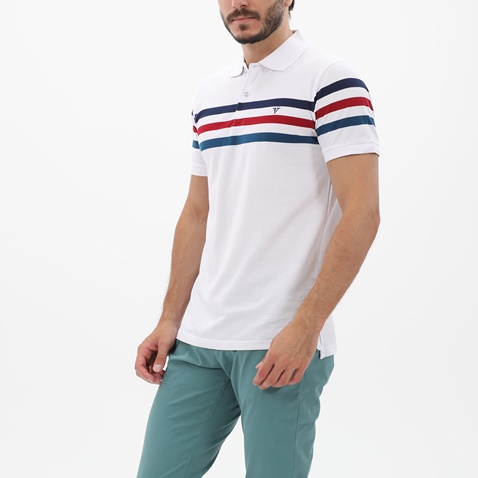 FRANK TAILOR-Ανδρική polo μπλούζα FRANK TAILOR 123-62-0001 λευκή