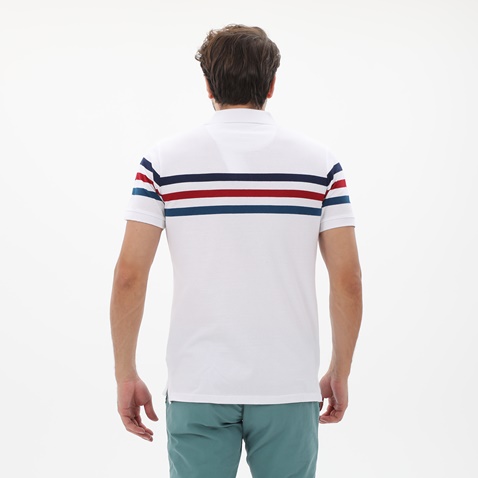 FRANK TAILOR-Ανδρική polo μπλούζα FRANK TAILOR 123-62-0001 λευκή
