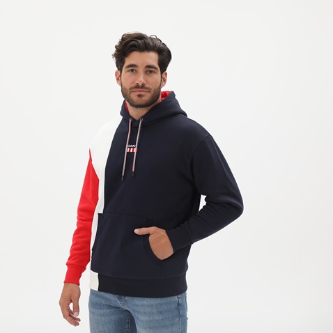 GANT-Ανδρική φούτερ μπλούζα GANT 2037011 Retro Logo μπλε κόκκινη λευκή