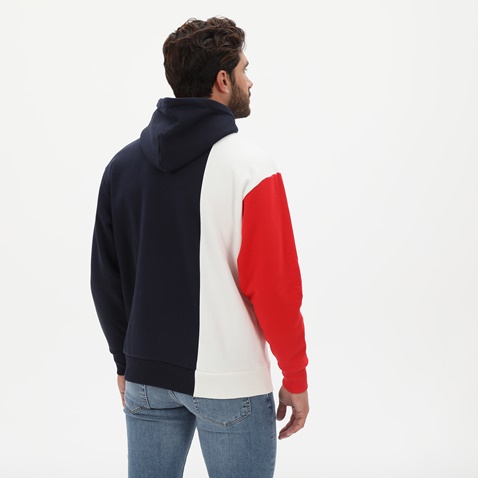 GANT-Ανδρική φούτερ μπλούζα GANT 2037011 Retro Logo μπλε κόκκινη λευκή