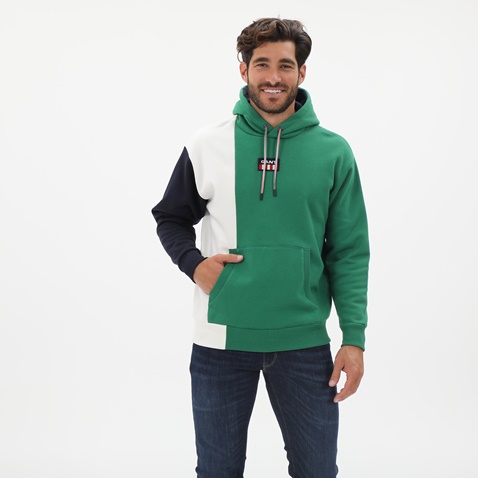 GANT-Ανδρική φούτερ μπλούζα GANT  2037011 Retro Logo Sweat πράσινη λευκή