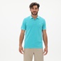 GANT-Ανδρική polo μπλούζα GANT 2052028 Sunfaded Pique Rug τιρκουάζ