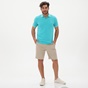 GANT-Ανδρική polo μπλούζα GANT 2052028 Sunfaded Pique Rug τιρκουάζ