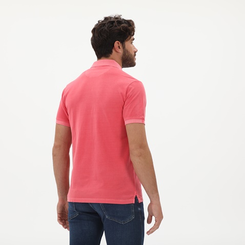GANT-Ανδρική polo μπλούζα GANT 2052028 Sunfaded Pique Rug ροζ