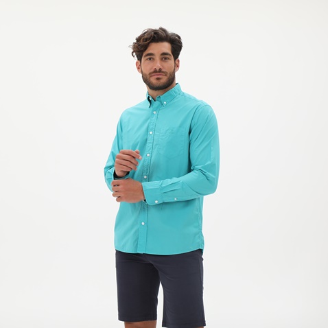 GANT-Ανδρικό πουκάμισο GANT 3042930 Reg Ut Sunfaded Bd S τιρκουάζ