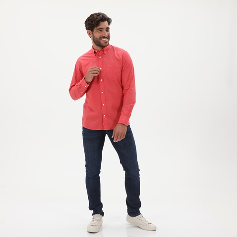 GANT-Ανδρικό πουκάμισο GANT 3042930 Reg Ut Sunfaded Bd S ροζ