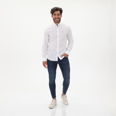 GANT-Ανδρικό πουκάμισο GANT 3046402 Slim Broadcloth Bd λευκό