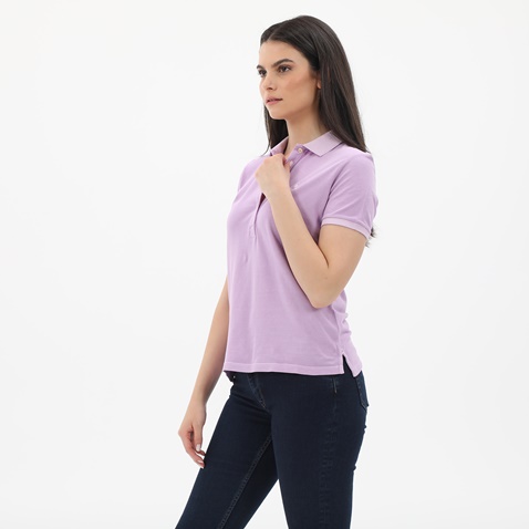 GANT-Γυναικεία polo μπλούζα GANT 4203206 Sunfaded λιλά