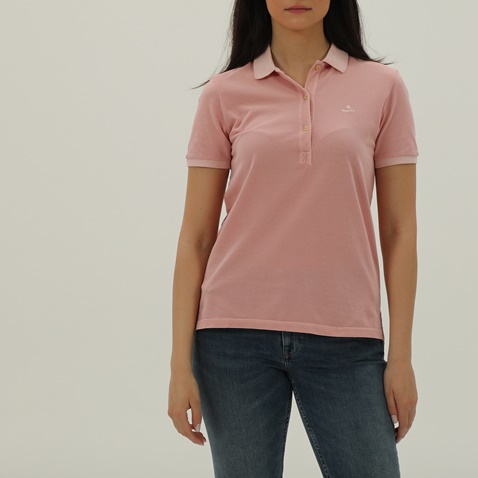 GANT-Γυναικεία polo μπλούζα GANT 4203206 Sunfaded ροζ