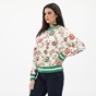 GANT-Γυναικεία φούτερ μπλούζα GANT 4203636 Sailing Print C-Neck λευκή πράσινη