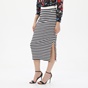 GANT-Γυναικεία midi φούστα GANT 4204708 Icon G Stripe Jersey ριγέ λευκή μπλε