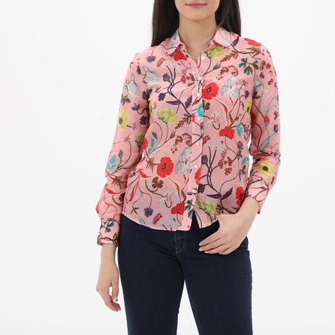 GANT-Γυναικείο πουκάμισο GANT 4301155 Reg Wild Floral Cot S ροζ