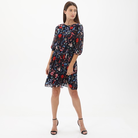 GANT-Γυναικείο mini φόρεμα GANT 4503181 Wild Floral Boatneck μπλε