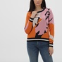 GANT-Γυναικεία πλεκτή μπλούζα GANT 4803138 Flower Intarsia C-Nec πορτοκαλί ροζ