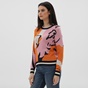 GANT-Γυναικεία πλεκτή μπλούζα GANT 4803138 Flower Intarsia C-Nec πορτοκαλί ροζ