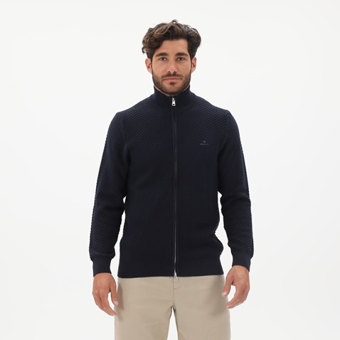 GANT-Ανδρική ζακέτα GANT 8030118 Cotton Texture μπλε